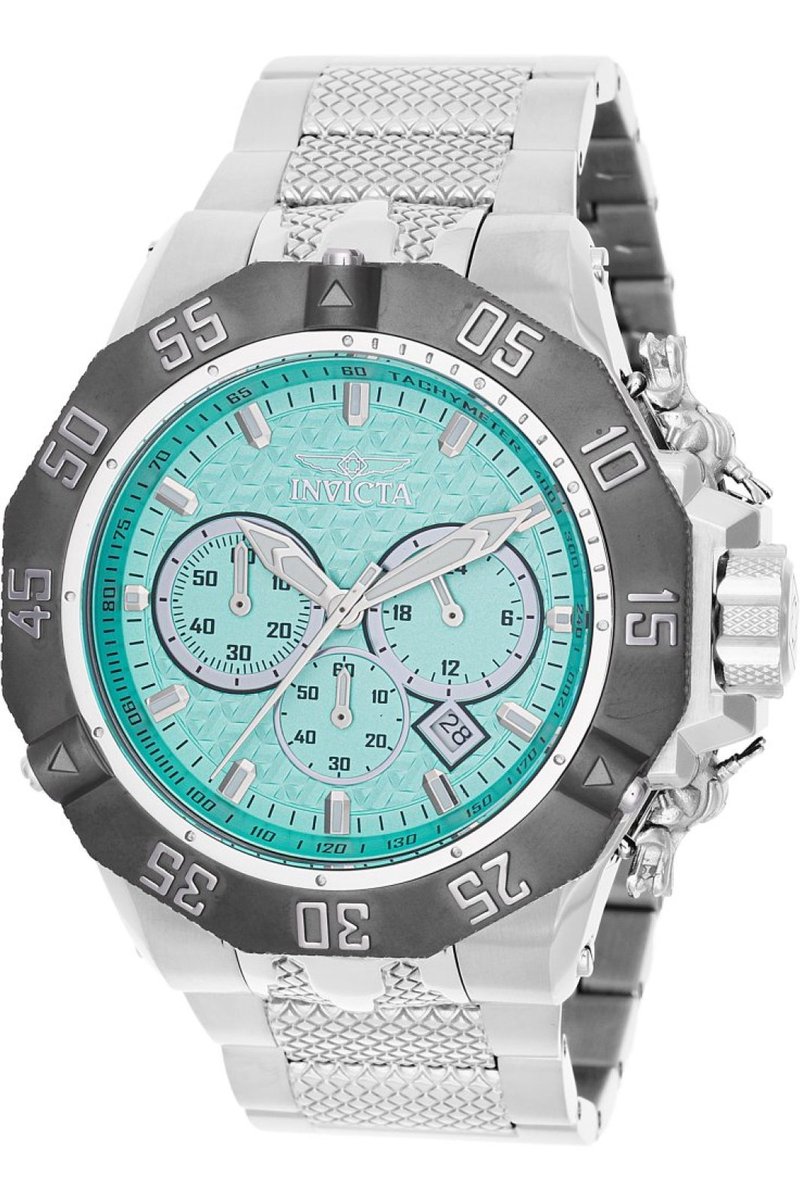 Invicta Subaqua - Poseidon 48356 Heren Horloge - Waterdicht - Analoog - Quartz Uurwerk - Roestvrij Staal met blauwe Wijzerplaat - 54mm