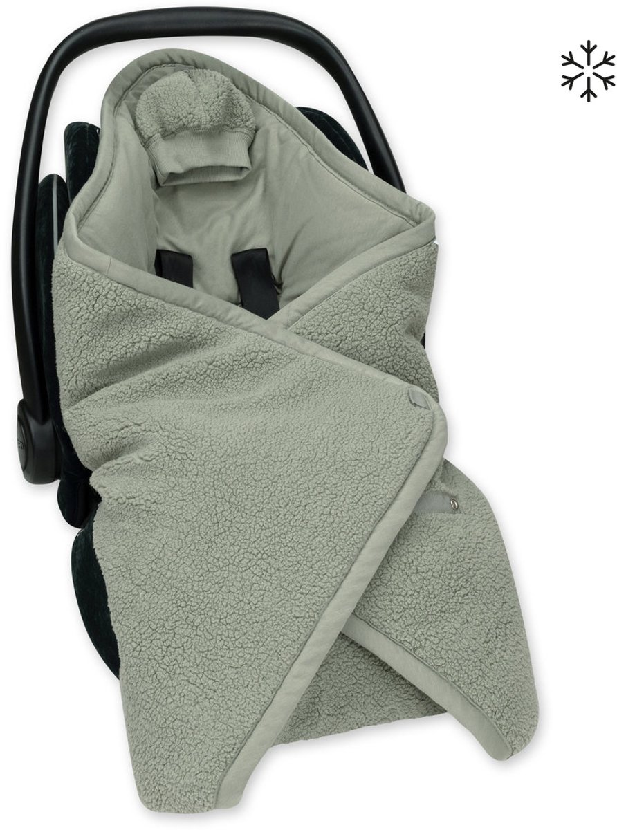BEMINI Voetenzak - Biside 0-12m - Knusse teddy - Kaki