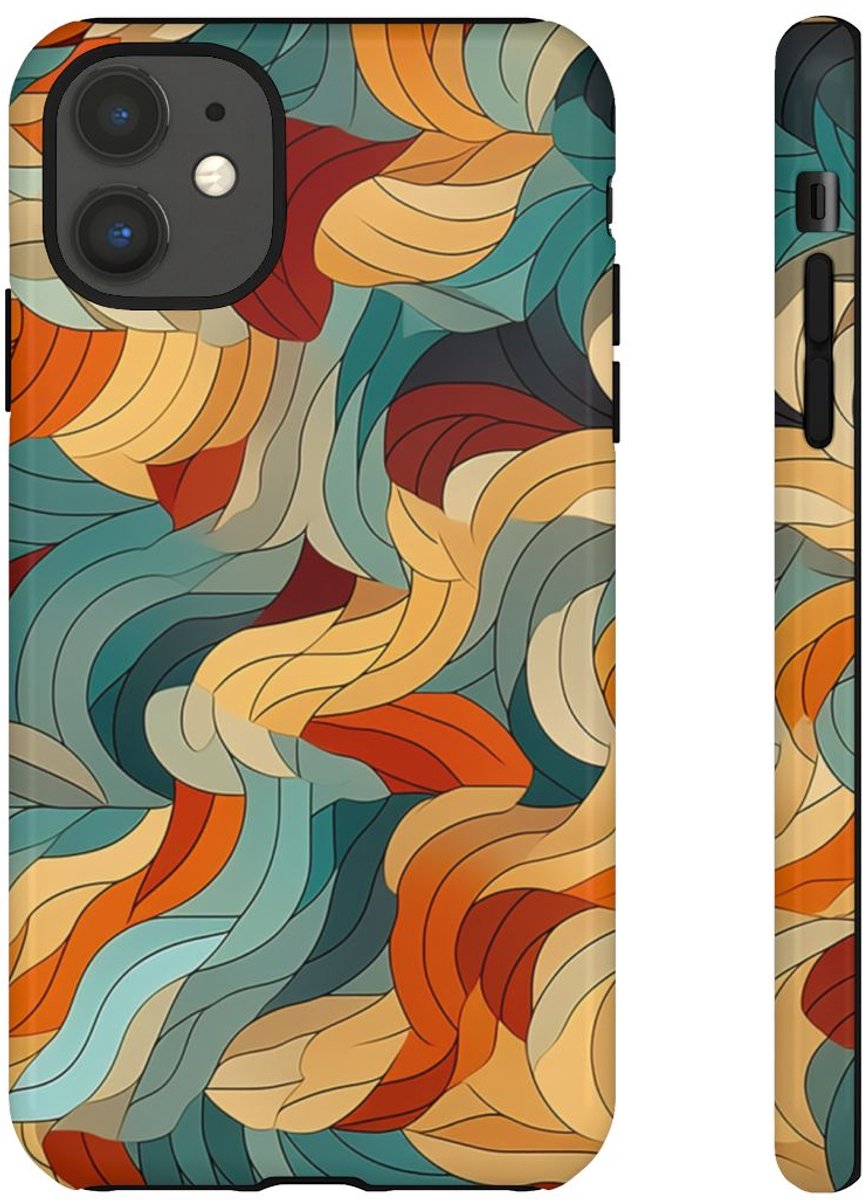 Abstract Veelkeurige Bladerenpatroon – Telefoonhoesje Geschikt voor iPhone 11