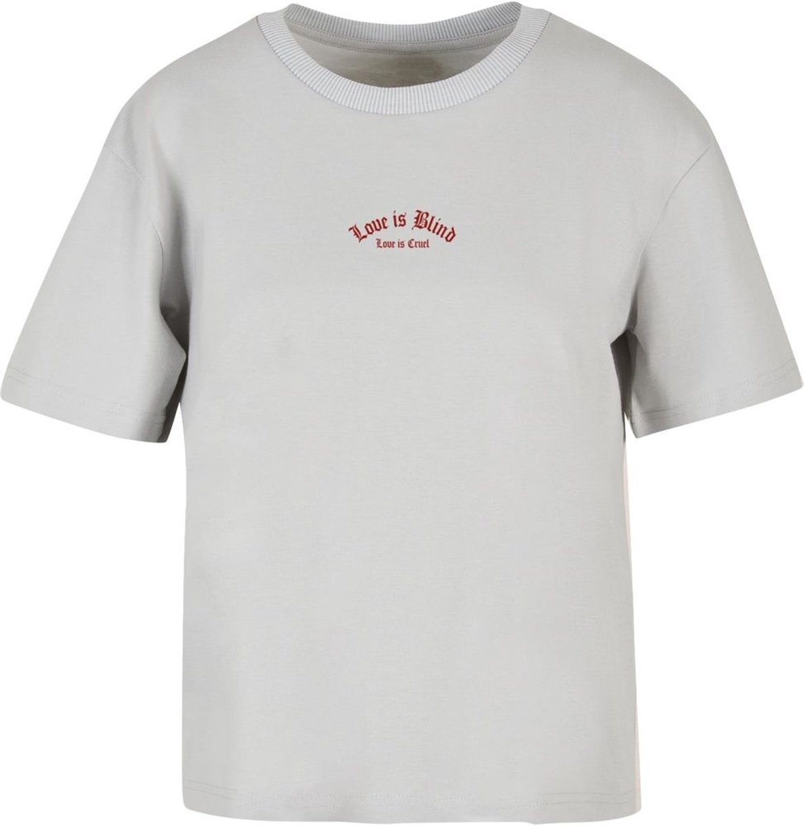 Mister Tee Dames-T-shirt ‘Love Is Blind Love Is Cruel’ MST018 Light Asphalt