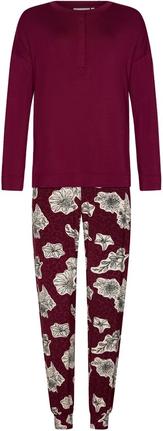 Pastunette Premium - Pyjama - Burgundy Dream - Ecovero Viscose - Bordeaux - Maat 46