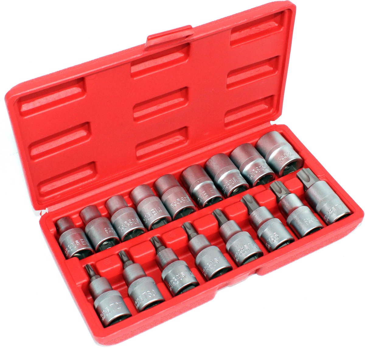 17-delige Torx Dop- en Bitset 1/2'' CrV Staal