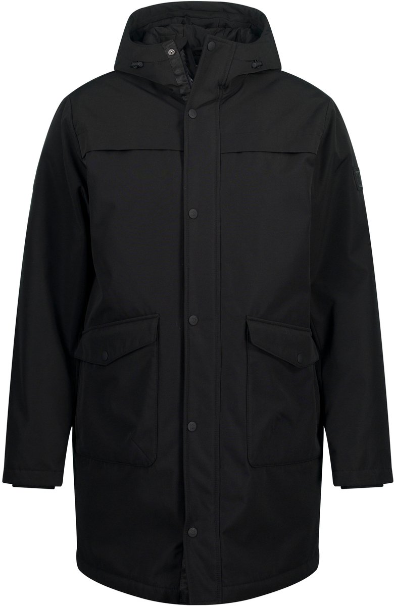 JP 1880 - Heren - Parka capuchon veel zakken - Zwart - Maat 6XL
