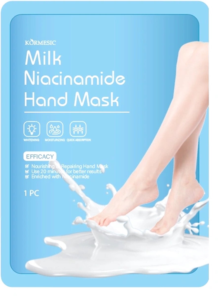 Milk Niacinamide Voetmasker / Revitaliserend voetmasker met melkextract en niacinamide 1 paar