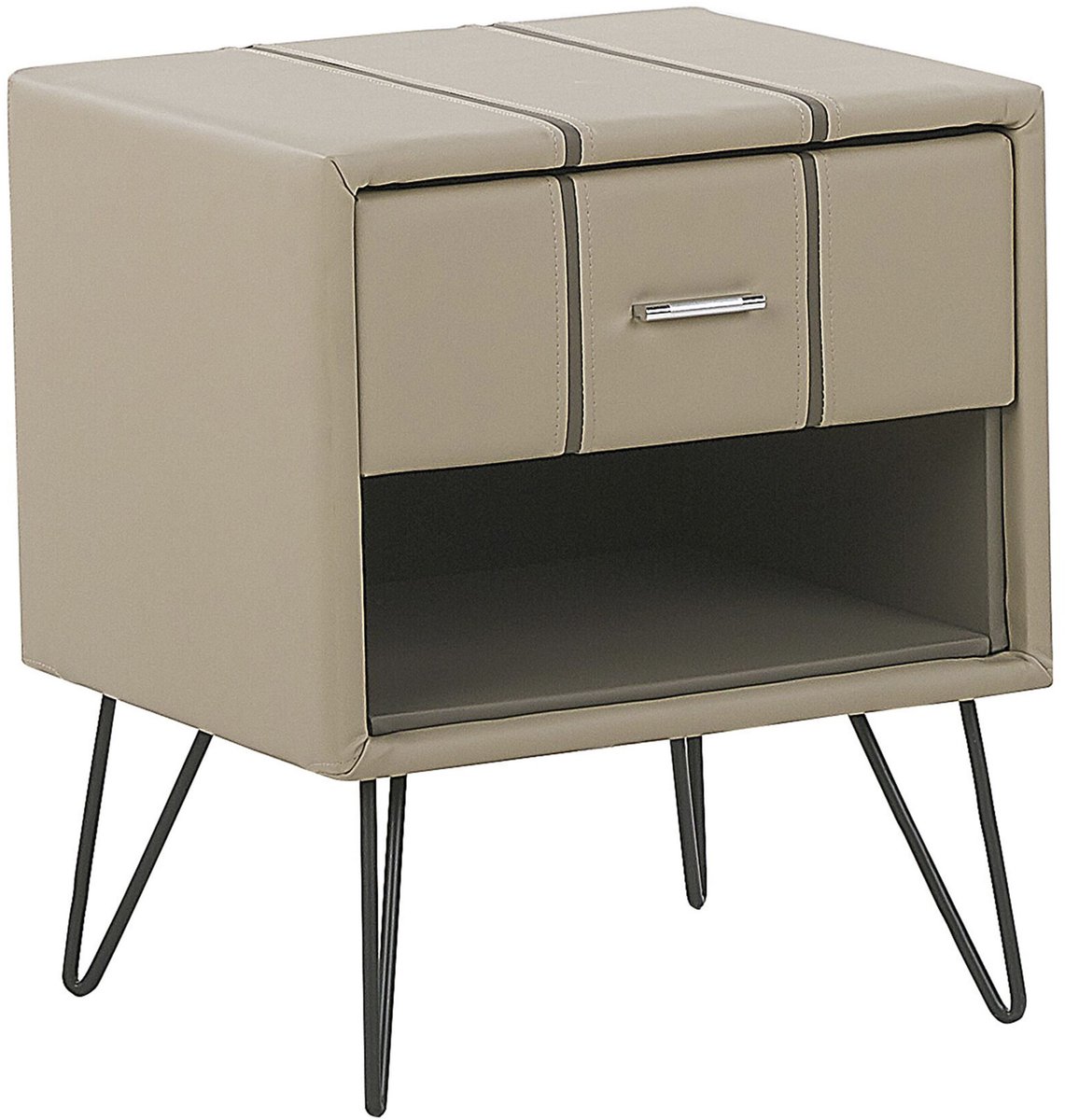Beliani BETIN - Nachtkastje - Beige - Kunstleer