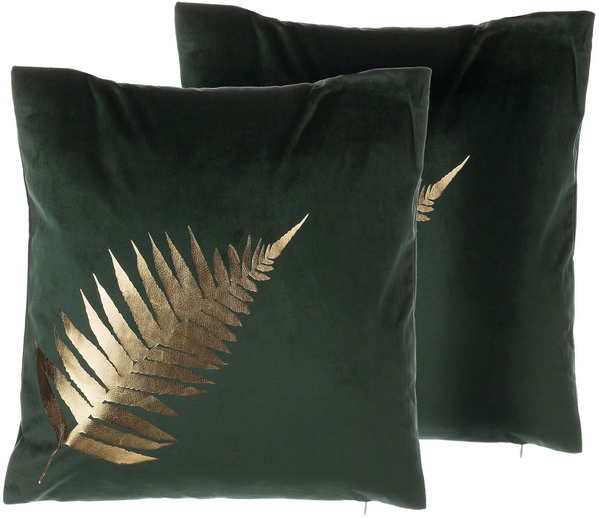 Beliani FERN - Sierkussen set van 2 - Donkergroen - 45 x 45 cm - Fluweel