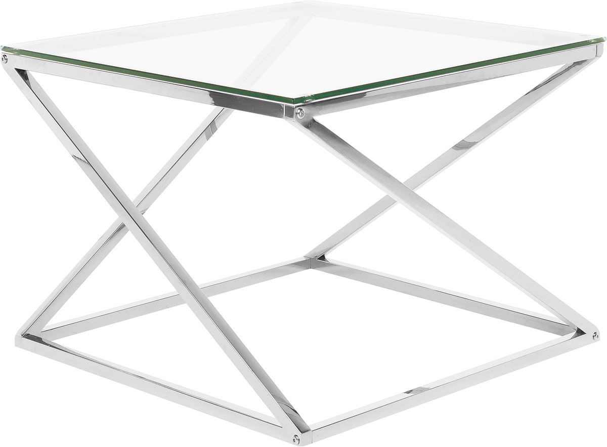 BEVERLY - Salontafel - Zilver - Glas