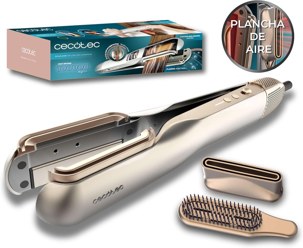 2-in-1 stijltang en haardroger met digitale motor en