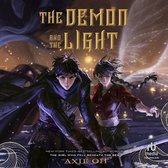 Boekomslag: Een jongen en meisje met zwaarden tegen een donkere achtergrond met de titel The Demon and the Light.