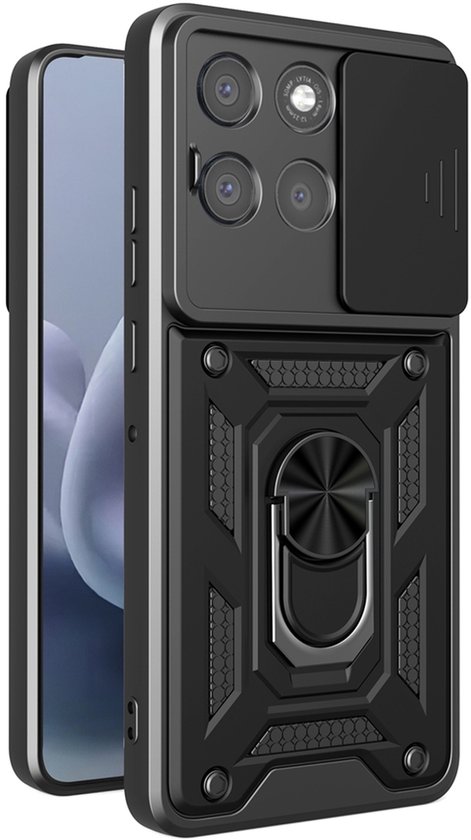 Coque Motorola Moto G86 Power - Coque MobyDefend Armor avec Ring rotatif - Zwart - Coque pour téléphone portable - Coque pour téléphone compatible avec : Motorola Moto G86 Power