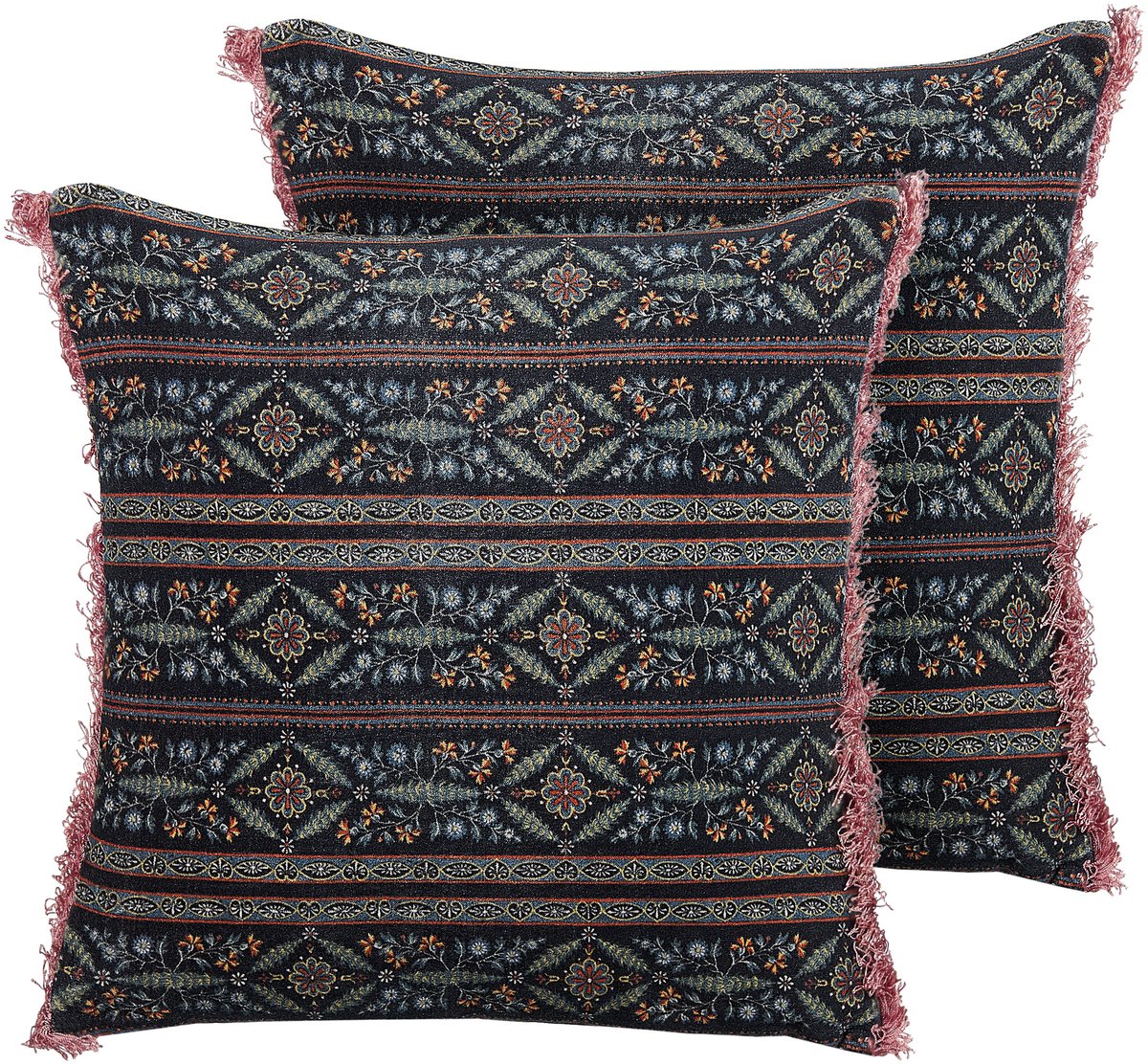 Beliani RUTA - Sierkussen set van 2 - Multicolor - 45 x 45 cm - Fluweel Meerkleurig