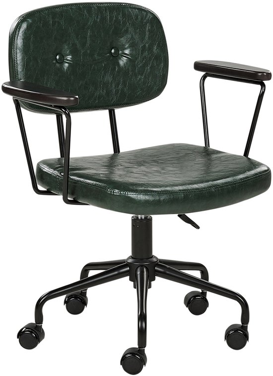 ALGERITA - Chaise de bureau - Vert foncé - Simili cuir