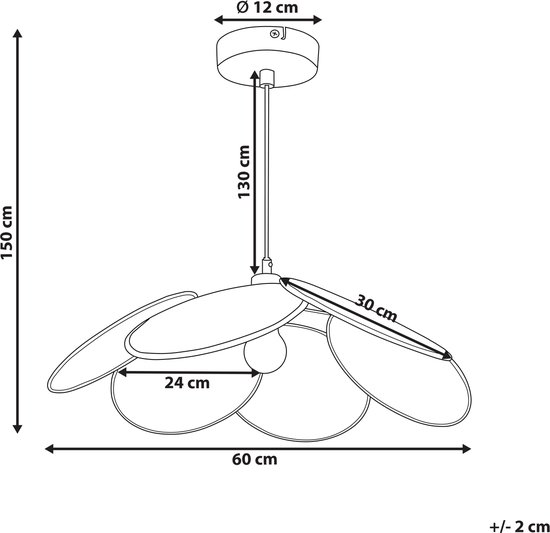MEROO - Lampe à suspension - Zwart/ Naturel - Rotin
