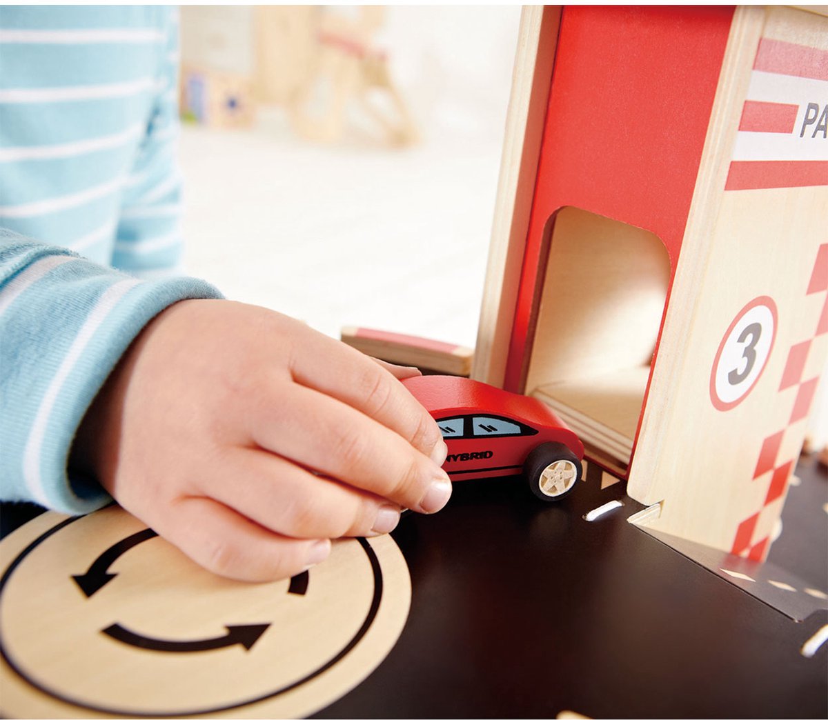 Hape Park & Go Garage - Speelgoed Parkeergarage met Lift, Helikopter en Auto's, 3 jaar+ — afbeelding 18