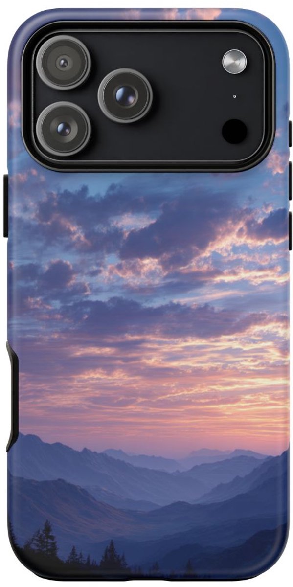 Berglandschap bij Zonsopkomst – Telefoonhoesje Geschikt voor iPhone 17 Pro Max