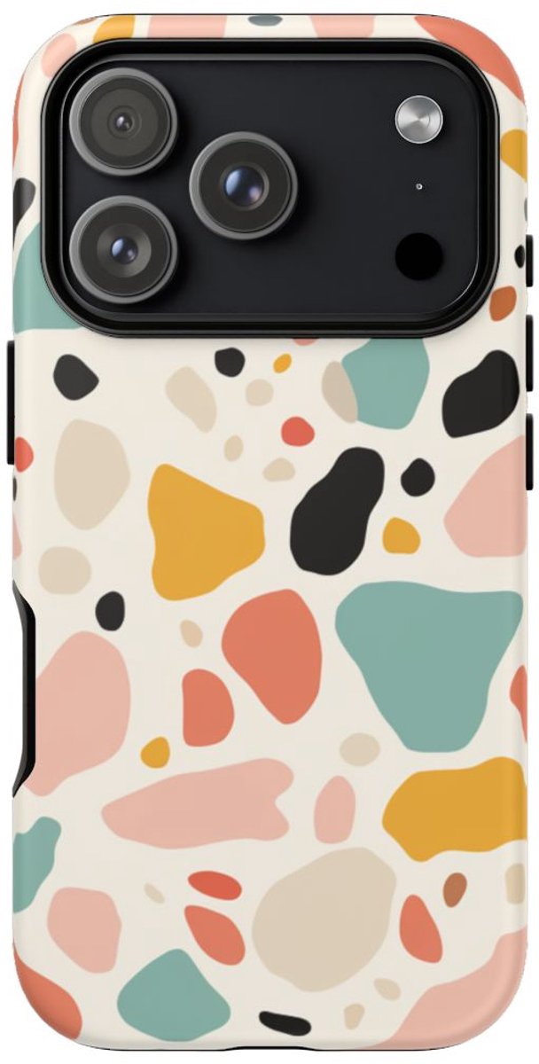 Kleurrijk Terrazzo-Patroon – Telefoonhoesje Geschikt voor iPhone 17 Pro