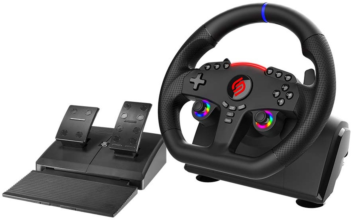 Subsonic Superdrive 270 GT-5 Zwart USB Stuurwiel + pedalen Nintendo Switch, Nintendo Switch 2, PC, PlayStation 4, PlayStation 5, Xbox One, Xbox Series S, Xbox Series X