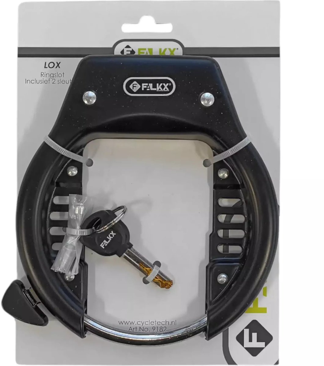 Falkx Ringslot zwart - extra breed - 82mm - spatbordbreedte
