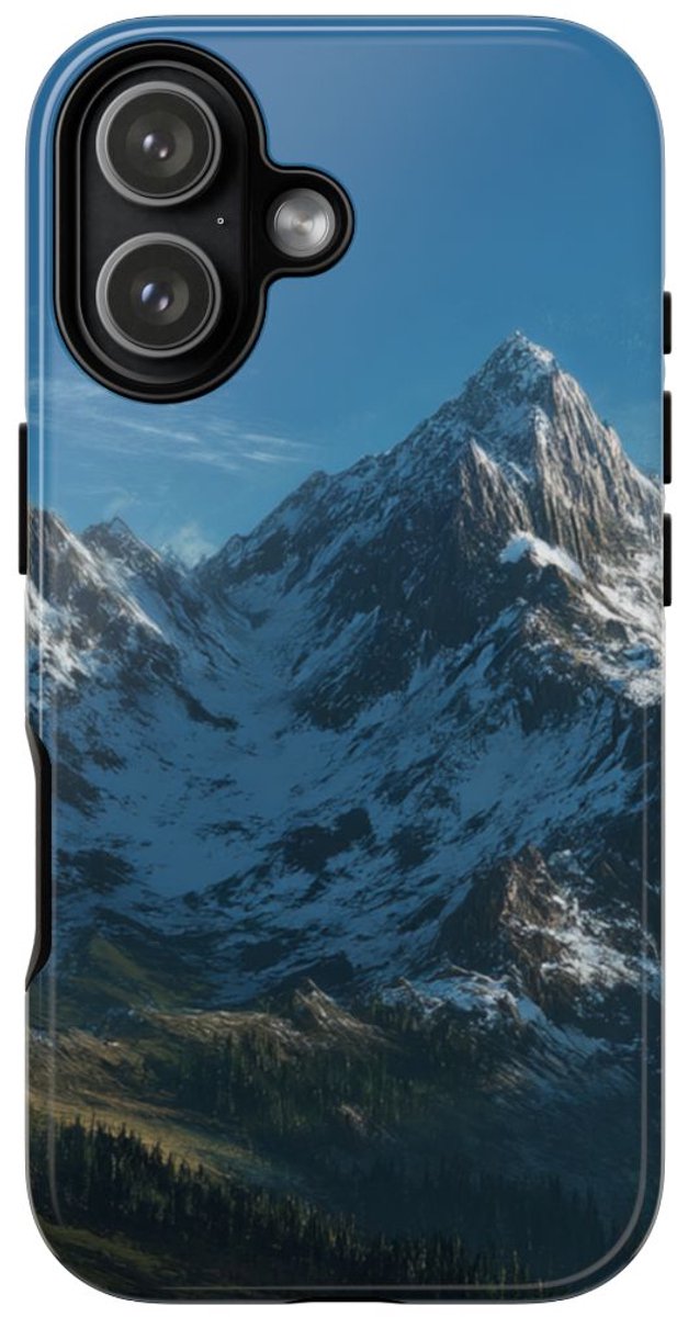Berglandschap met Besneeuwde Toppen – Telefoonhoesje Geschikt voor iPhone 17