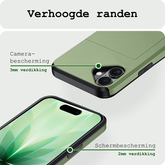 Étui rigide iPhone avec porte-cartes pour iPhone 17 - Vert foncé