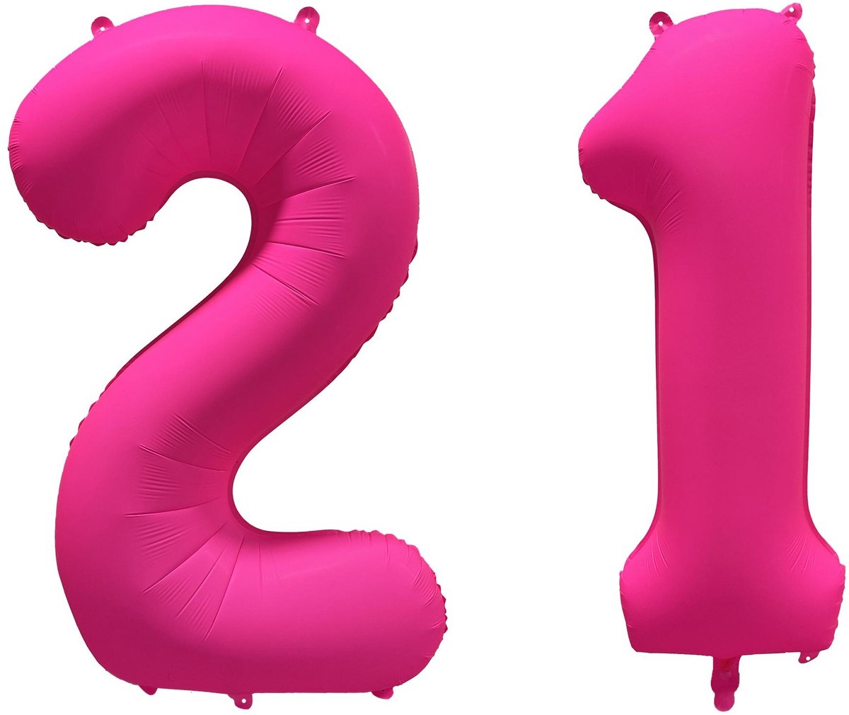 Folieballon 21 jaar - Neon Roze - 86 cm