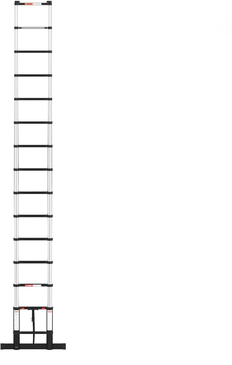 RMBO Telescopische Ladder - Telescoopladder - 4.40m lang, Compact en Draagbaar met Soft Closing Systeem, Geschikt voor Particulier en Professioneel Gebruik, Telescopische Vouwladder, Max. Belasting 150 kg, EN 131.6 – foto 7