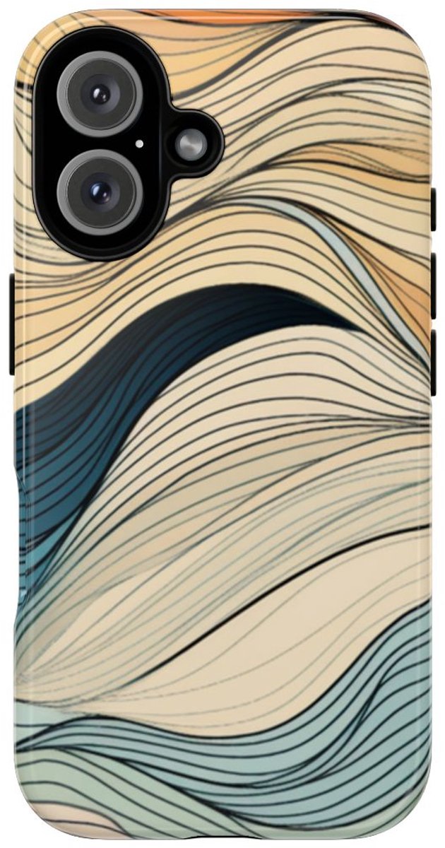 Vloeiende Abstracte Herfstgolven – Telefoonhoesje Geschikt voor iPhone 16