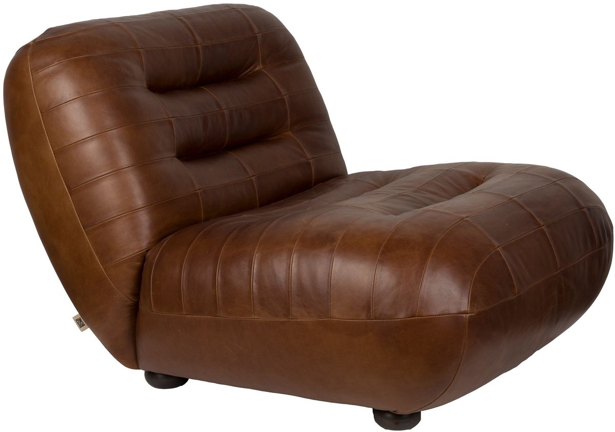 Dutchbone Wyatt Fauteuil Leer Chocolade Bruin