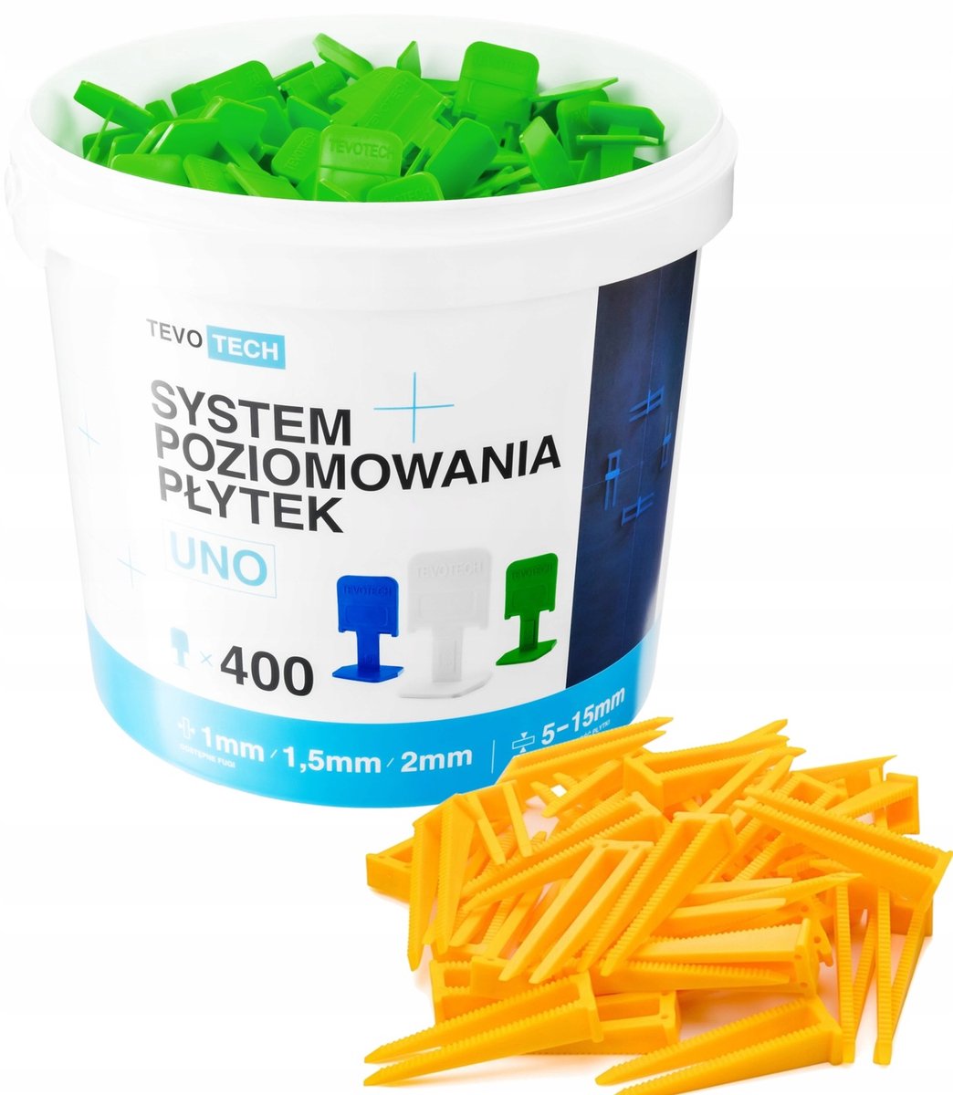 Tegel Levelling Systeem: 400 Clips + 100 Wiggen, 2.0mm Voeg