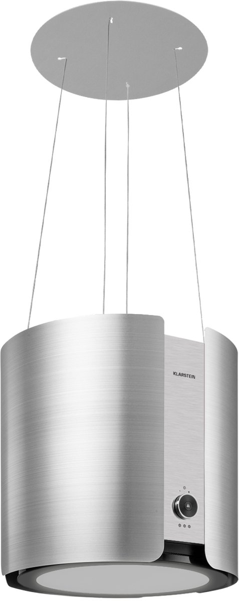 Klarstein Skyfall Smart Eiland afzuigkap Ø 45 cm - 3 niveaus tot 402 m³/h - Bediening via WiFi , app of touch - Edelstaal