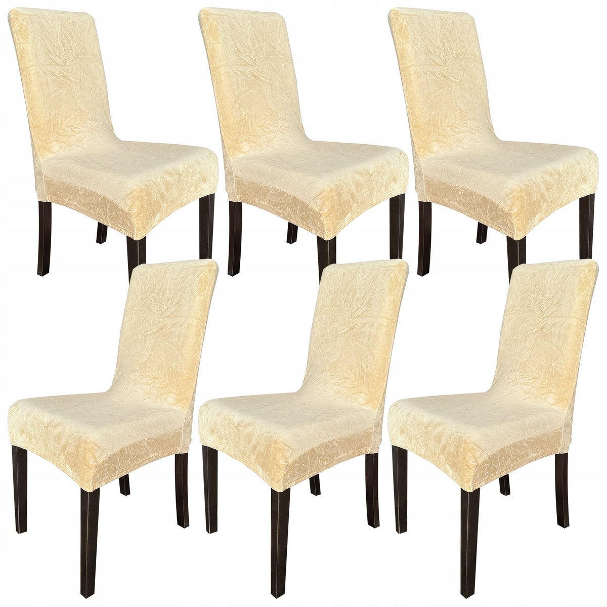 Universele Stoelhoes Velours Beige - Set van 6