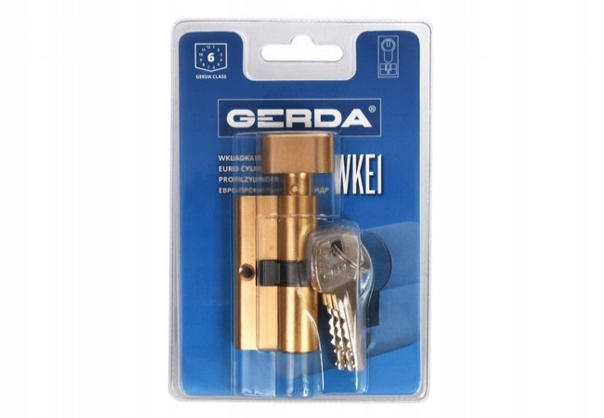 Gerda WKE1 Cilinder met Knop 36/28 Messing