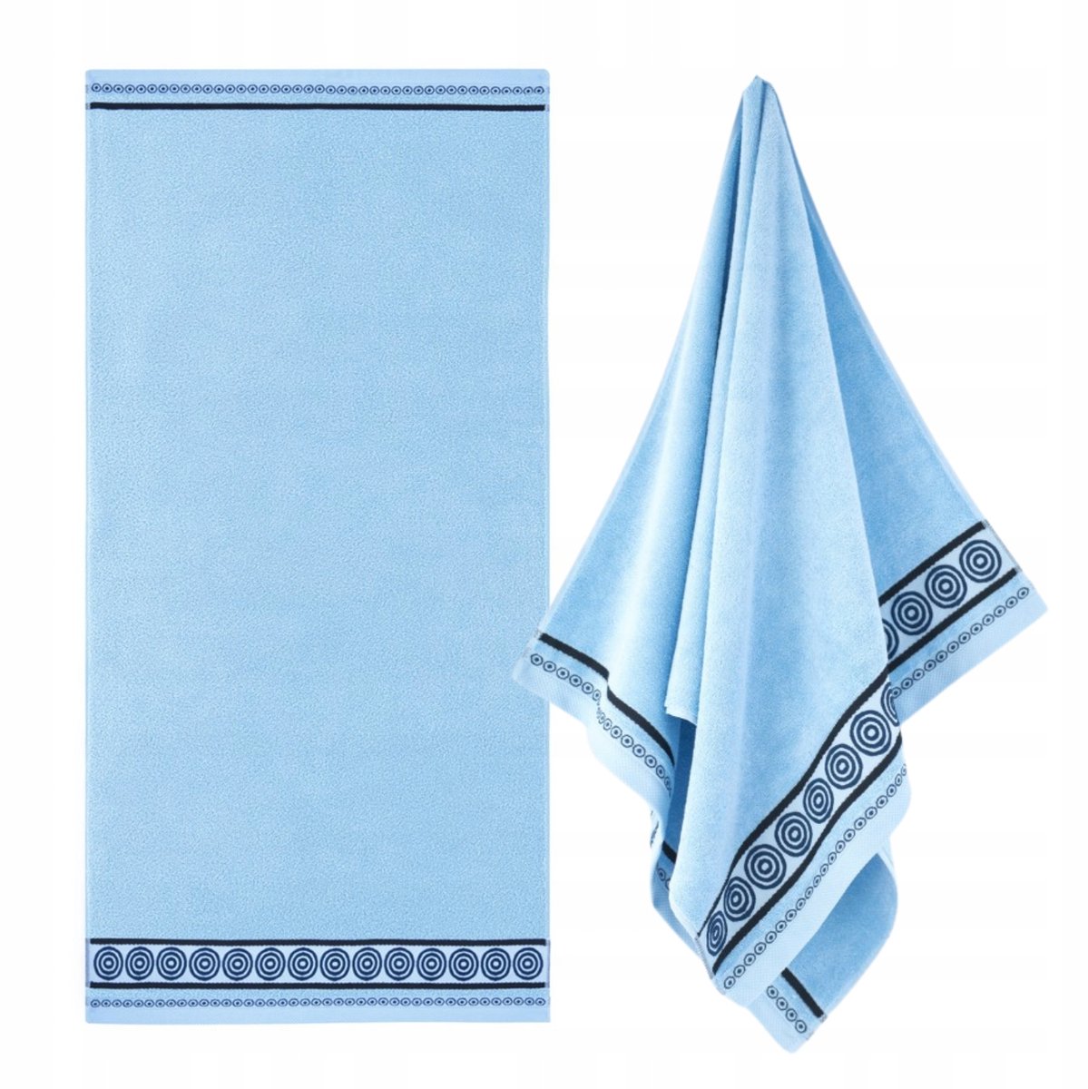Zwoltex Rondo 2 Handdoek Blauw 50x90cm - 450g Katoen