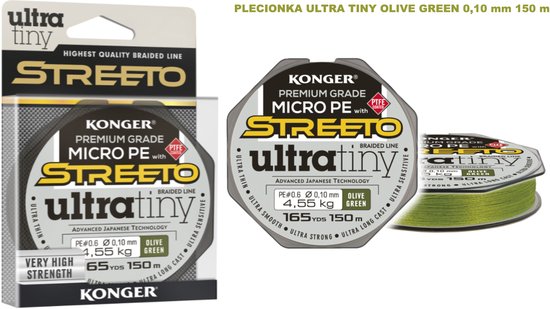 Konger Streeto Ultra Tiny 0.08mm/3.95kg 150m Vlechtlijn - Olijfgroen van Merkloos — afbeelding 2