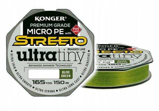 Konger Streeto Ultra Tiny 0.08mm/3.95kg 150m Vlechtlijn - Olijfgroen van Merkloos — afbeelding 3