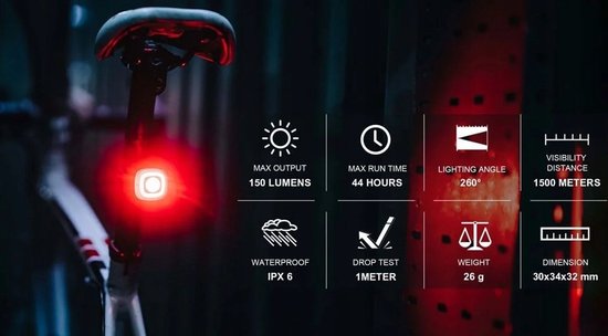 Magic Shine Seemee 150 V2.0 Achterlamp Zilver 150 Lumens — afbeelding 4