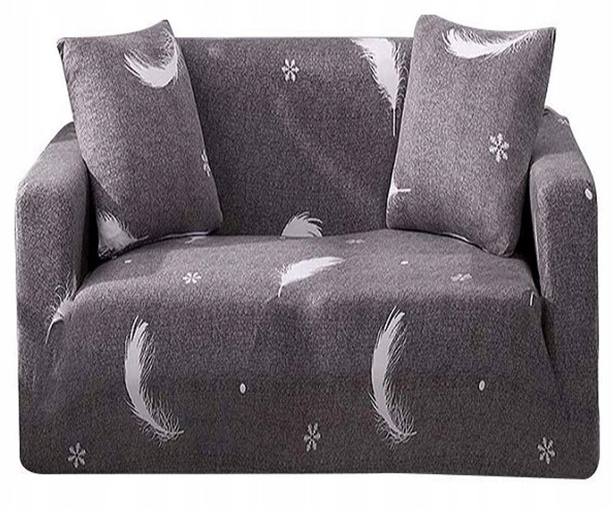 Elastische Sofahoes Bankhoes Hoekbank 90-140 cm Grijs Sneeuwvlokken