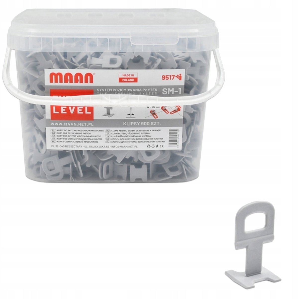 900x Tegel-nivelleringsclips 4-15 mm Voeg 1,5 mm toe - EXPERT-NIVEAU