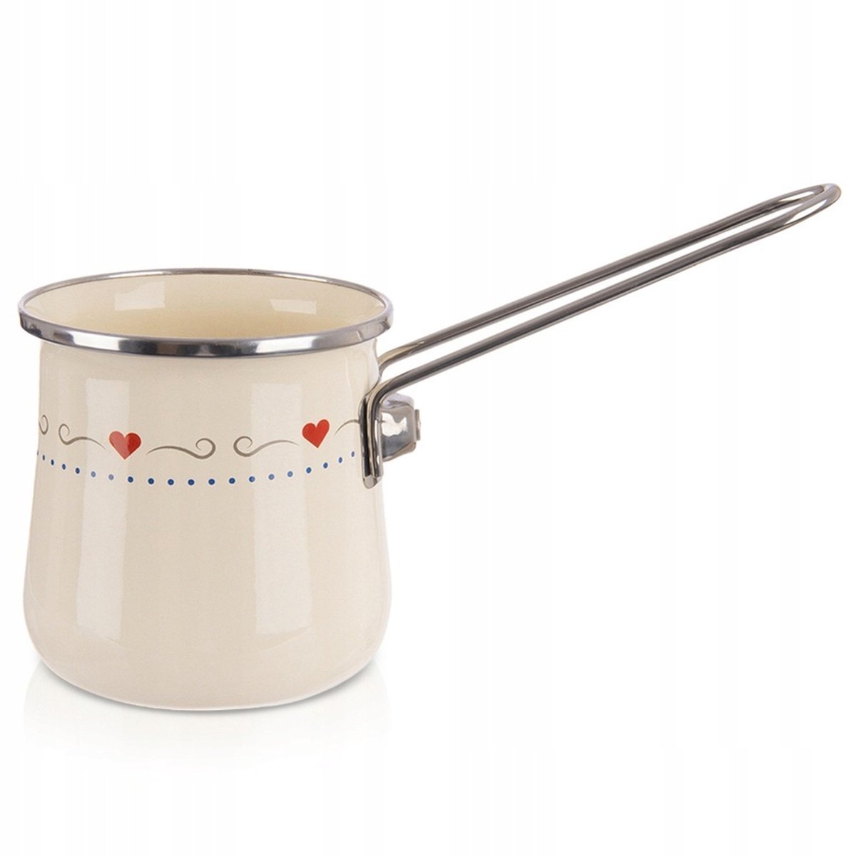 Orion Tonca Serie - Emaille Tygielek - 600ml - Kremkleurig - Lang Handvat