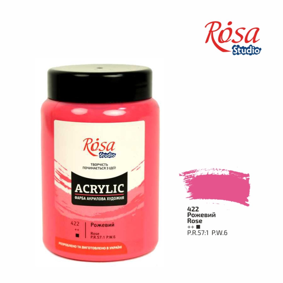 Rosa Studio acrylverf 400 ml roze satijnglans schilderen creatief.