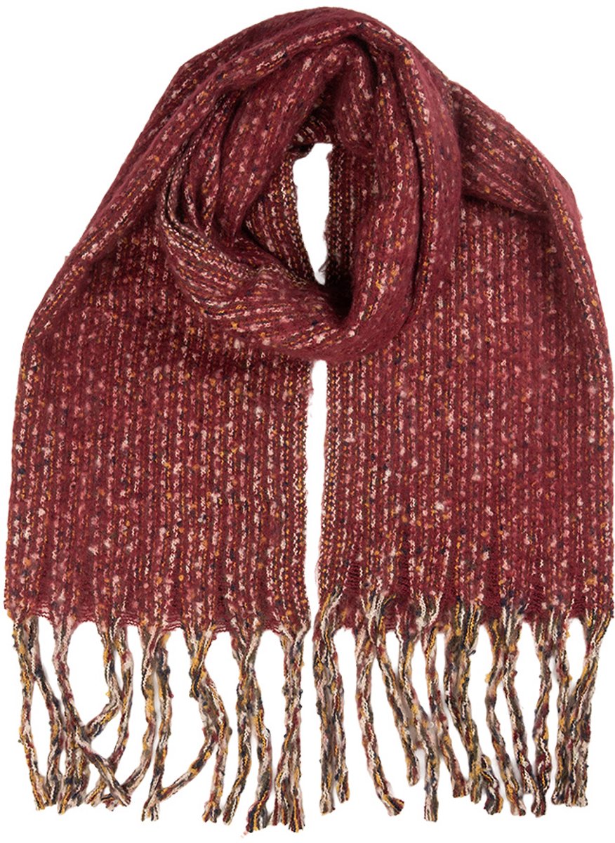 Clayre & Eef Wintersjaal Dames 50x210 cm Rood Textiel