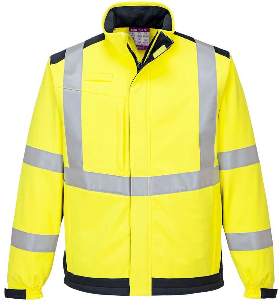 Portwest Modaflame multinormen Arc Softshell Jack MV72 - Geel/Marine - 4XL