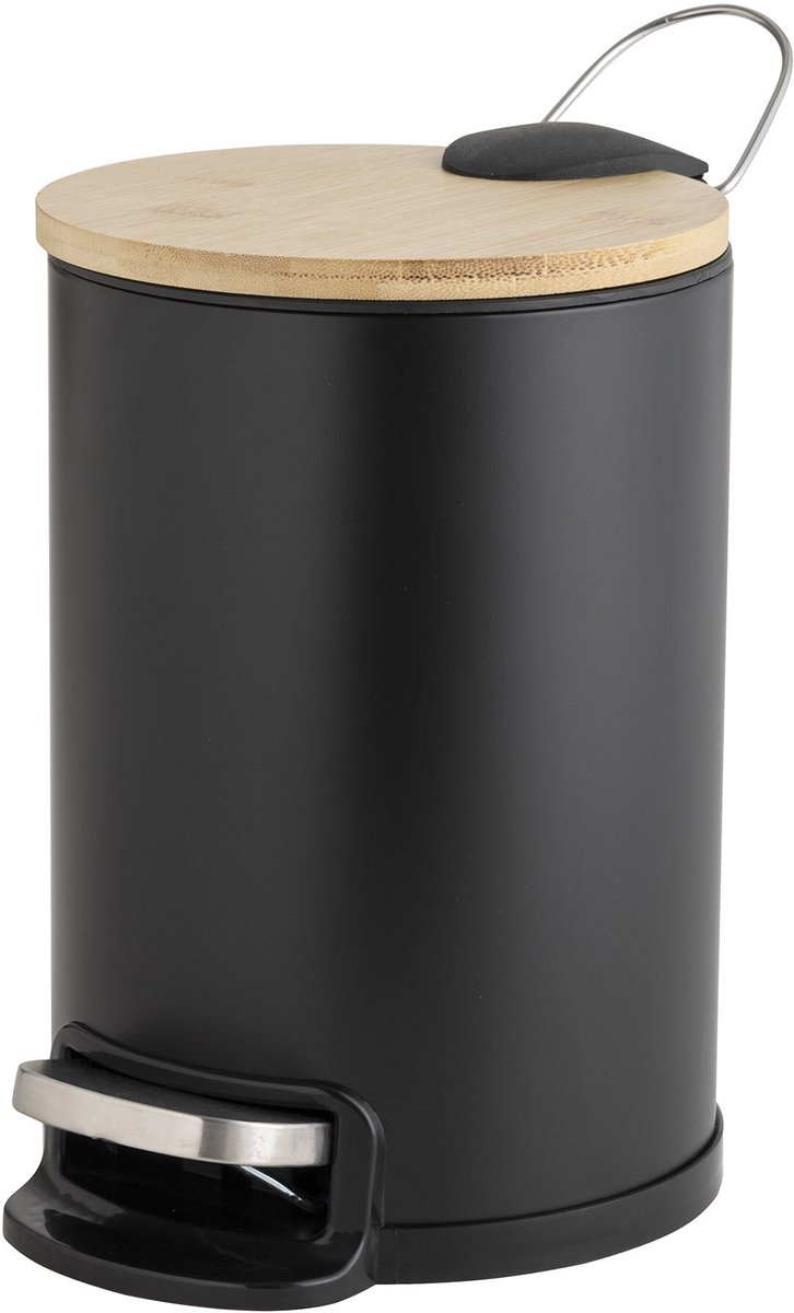 Afvalemmer met stille sluiting, bamboe, 3 l, MOBELLE
