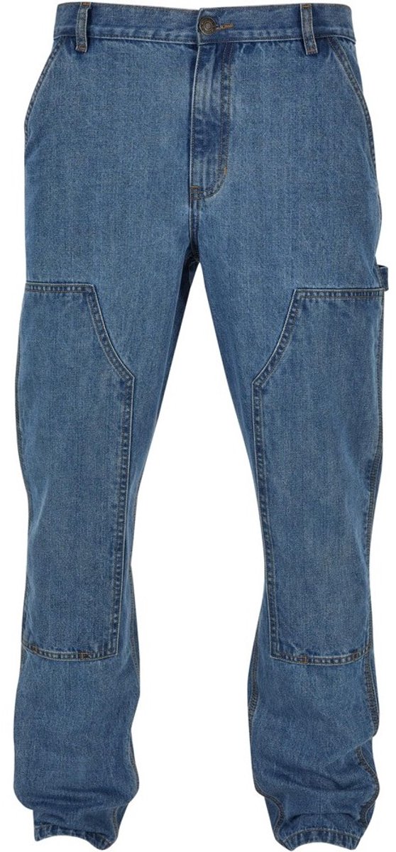 Urban Classics Double knee jeans Broek rechte pijpen Taille 34 inch Blauw