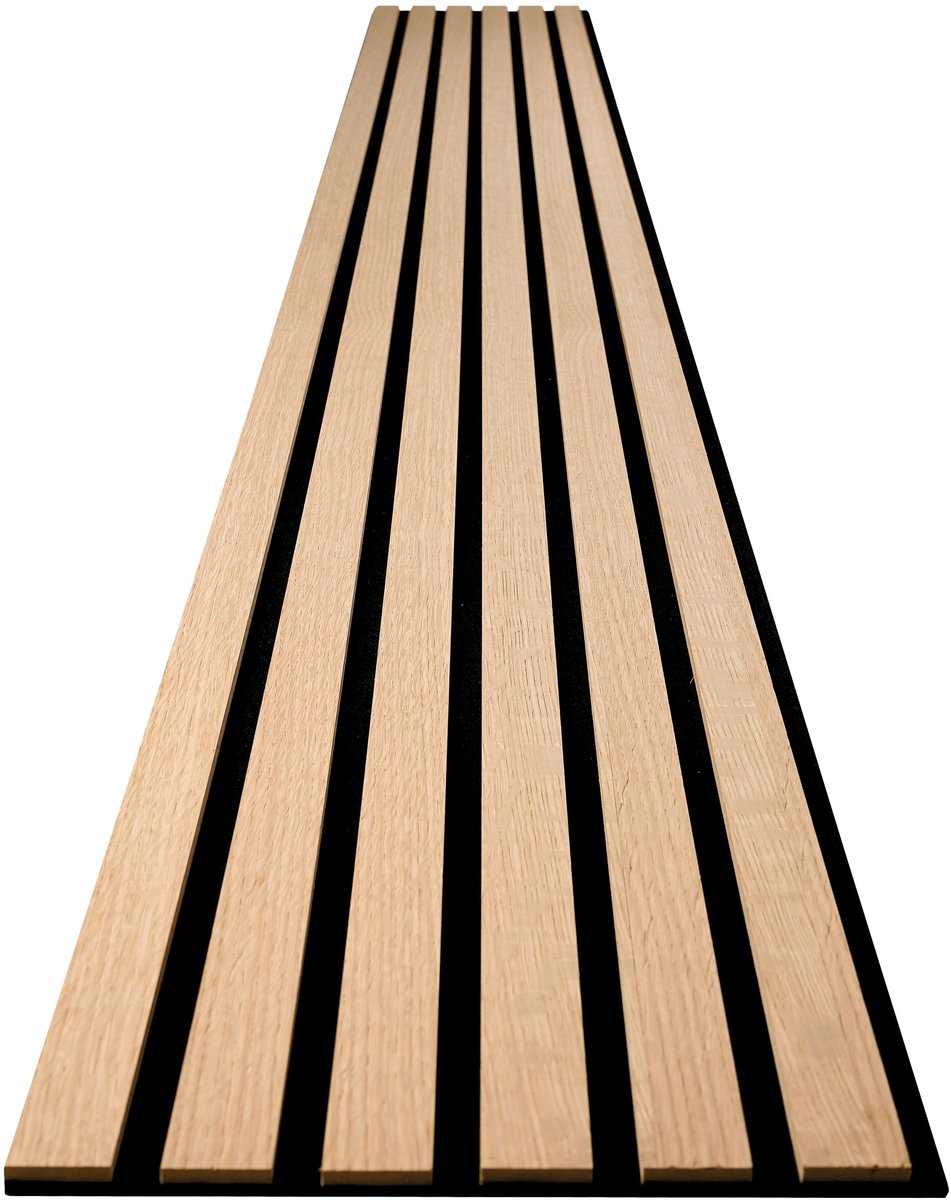Premium wandpaneel van echt hout | 250x30cm - 0,75 m² per stuk | Premium fineer van echt hout (eiken) & stevige HDF-drager | Premium wandpaneel gemaakt in Europa