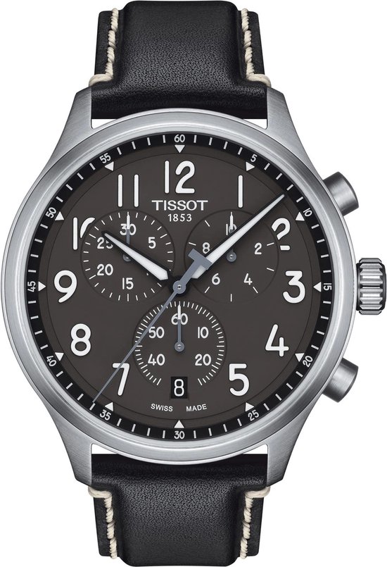 Tissot Chrono XL Vintage T1166171606200 Horloge - Leer - Zwart - Ø 45 mm