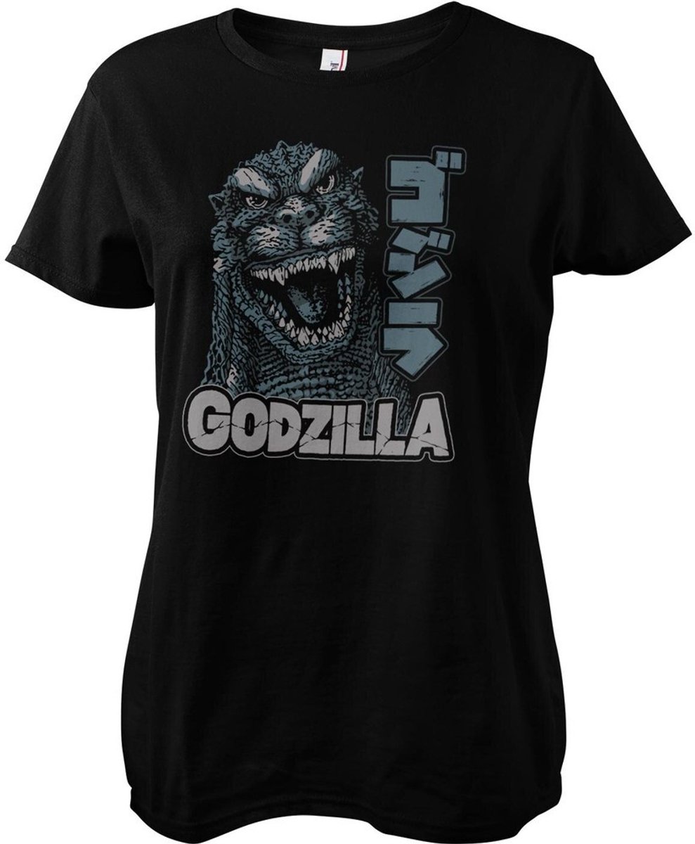 Godzilla Roar Girly Tee dames-T-shirt zwart