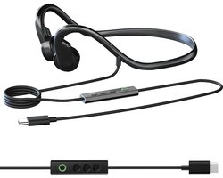 Nieuwe bekabelde headset met botgeleiding zonder oorhaak, high-definition digitale headset Geschikt voor gesprekken op computers, mobiele telefoons en tablets