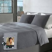 Housse de couette gaufrée – LitaLente Gris clair – 100 % Katoen – Luxe et respirante – Comprend 1 Taies d'oreiller 60 x 70 cm – Qualité hôtelière – Infroissable et résistante – Convient aux Dekbed de 140 x 220 cm