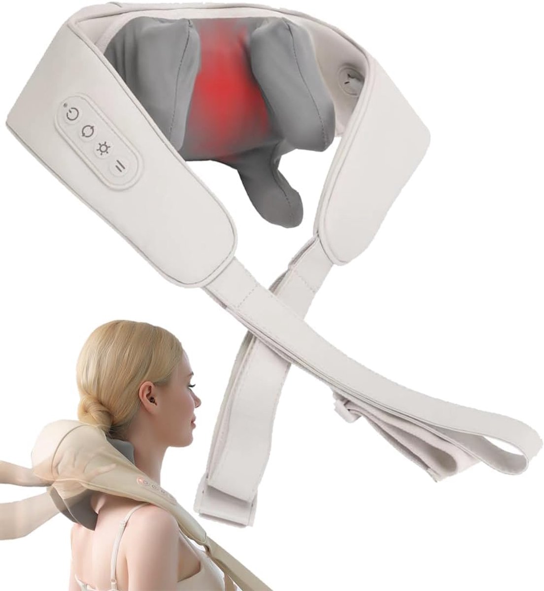 Massageapparaten - Cervicale massager voor diepweefselpijnverlichting, elektrisch met instelbare druk en verwarming, geschikt voor mensen die langdurig bukken, ideale cadeau, geschikt voor dagelijks gebruik